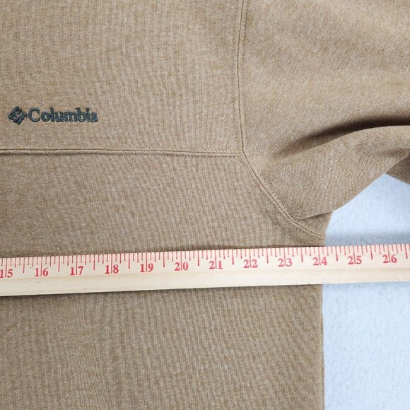 Columbia Sweater Mens Extra Large Tan Hart Mountain II Half Zip Casual Pullover - Picture 3 of 10
